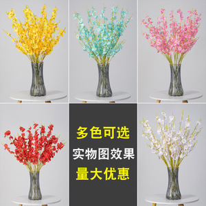 ดอกกล้วยไม้ประดิษฐ์สีเหลือง ดอกไม้ผ้าไหมจำลองคุณภาพสูง ตกแต่งบ้าน ช่อดอกไม้งานแต่งงาน - Product Image 2