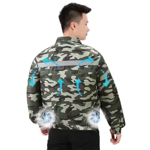夏のエアコン服男性旅行2023新しいデザイン卸売夏の作業服ジャケット電池式