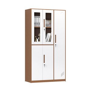 Armoire de <span class=keywords><strong>bureau</strong></span> moderne en acier de conception industrielle Nouveau <span class=keywords><strong>casier</strong></span> de rangement en métal avec 2 portes en verre plat pour atelier, salle de sport ou école - Product Image 1