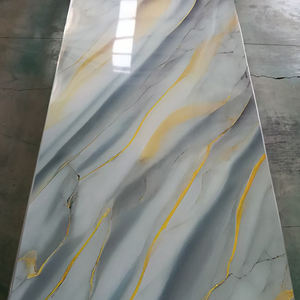 Panel de Pared de Diseño Artístico Natural de Fábrica China, Panel de <span class=keywords><strong>PVC</strong></span> para Efecto Brillante Dorado de Lujo, Panel UV con Efecto Mármol Brillante - Product Image 4