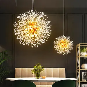 Modern Dandelion Pendant Light For Home Bedroom Restaurant Bar Hanging Vintage Decorative Led Crystal Chandelier