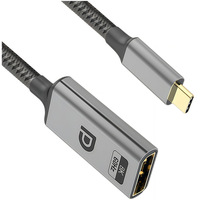 Nuevo Cable Adaptador USB-C a DP Hembra de 0.2 Metros, 8K a 60Hz, con Carcasa de Aluminio y Cobre Estañado, para Laptop LED