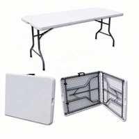 Table de jardin pliante portable à succès, 4/6/8 pieds, en plastique blanc, table de buffet moderne, chaises pour événements hôteliers