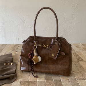กระเป๋าถือบอสตันผู้หญิง สีกาแฟสไตล์เรโทร ความจุขนาดใหญ่ ตัวล็อคแม่เหล็ก ทนทาน ใช้ได้ทุกวัน ฤดูใบไม้ร่วง 2024 - Product Image 1