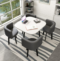 Muebles para el hogar extensible ahorro de espacio de 4 plazas cuadrado sillas de mesa pequeña restaurante MDF juego de mesa de comedor