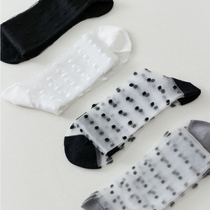 Bas cuissardes sexy à pois en nylon transparent, chaussettes longues au-dessus du genou, bas <span class=keywords><strong>de</strong></span> soie, lingerie féminine, fournisseur en gros - Product Image 5