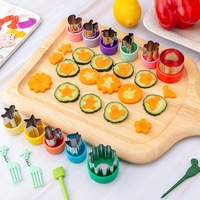 24-delige fruit- en groentesnijderset, vormpers, plastic voedselprikkers, cortador frutas, bento, salade, snack, keukenvoorbereidingsgereedschap