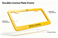 BOLONG PROMO CHAUDE Cadre de plaque d'immatriculation vierge en plastique ABS standard US 12x6 pouces multicolore Support de numéro de voiture Logo personnalisé OEM