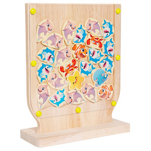 Wooden Fish Arena Battle Game Montessori Tabletop Strategy <b>Toy</b> for Kids Hand-Eye Coordination & Family Play - Product Image 1