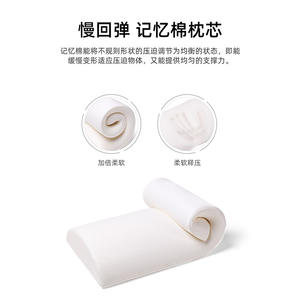 Coussin de soutien lombaire élégant à profil bas en mousse à mémoire de forme, bleu uni, pour lit et chaise - Product Image 4