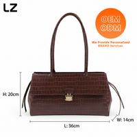 Sac à main pour femme LZ OEM ODM, motif crocodile, cuir véritable, sac fourre-tout, sac à bandoulière professionnel, marque privée