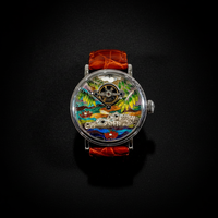 Montre mécanique de luxe pour homme de haute qualité avec cristal saphir, émail crocodile, bracelet en cuir, cadran argenté