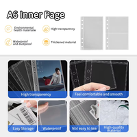 Pages de classeur à feuilles mobiles Kaplo A6 transparentes en PP, à poche simple/double, inserts intérieurs étanches et anti-poussière pour cartes à collectionner