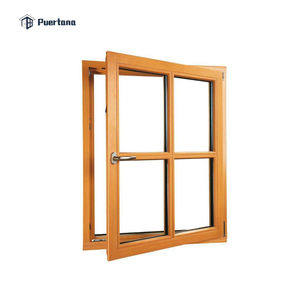 אמריקאי אלומיניום בלבוש עץ זכוכית דלתות וחלונות חיפוי קמור עץ חלון - Product Image 5