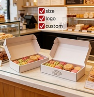 Boîte d'emballage personnalisée pour mini macarons, bonbons, biscuits, chocolats, avec logo d'usine, boîte d'emballage Ciel et Terre avec sac en papier