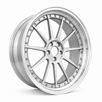 Jantes de voiture en alliage d'aluminium forgées sur mesure, à 10 rayons, finition argent poli, face brossée, lèvre chromée, pour voiture de tourisme