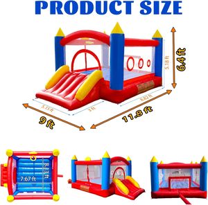 Ceyu Nouveauté Populaire Vente en Gros Château Gonflable Robuste en PVC pour Enfants avec Toboggan et Jeux Multiples (Basketball, Cible de Football) pour Jardin - Product Image 3