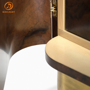 Minibar de lujo con diseño personalizado, esquinero de exhibición con pata de acero inoxidable, sala de estar marrón para armario de madera, venta al por mayor - Product Image 2