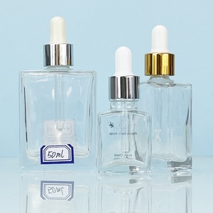 Customized Cosmetic Serum Oil Glass <b>Bottle</b> Custom Color Silk Screen Frosted 30ml 50ml 100ml Perfume <b>Bottle</b> with Gold Cap - Product Image 3