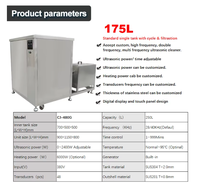 Machine de nettoyage par ultrasons à haute fréquence 175L enlèvement d'huile industrielle dispositif de nettoyage par ultrasons à haute pression