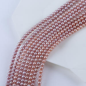 Perles de millet en forme de bouton d'eau douce naturelles de 3 à 4 mm, perles filetées semi-finies, colliers pour la fabrication de bijoux en DIY - Product Image 2