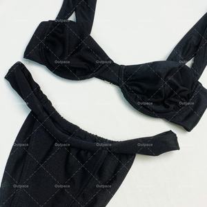 Maillot de bain bikini 3D personnalisé sexy pour femme, ensemble soutien-gorge push-up, taille basse, tenue de plage unie, maillot de bain deux pièces de luxe - Product Image 2