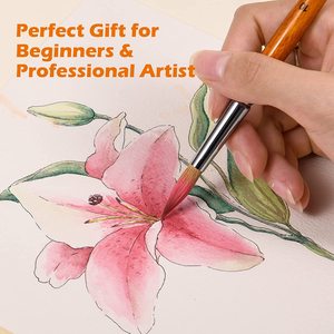 Pinceaux d'<span class=keywords><strong>aquarelle</strong></span> professionnels, 6 pièces, ronds pointus, langue de chat, lavage ovale, Dagger Kolinsky, pinceaux de peinture d'<span class=keywords><strong>aquarelle</strong></span> pour l'art - Product Image 4
