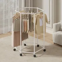 Séchoir à linge hexagonal rotatif moderne en plastique, sur pied, pour dortoir, intérieur, vente en gros, directement de l'usine