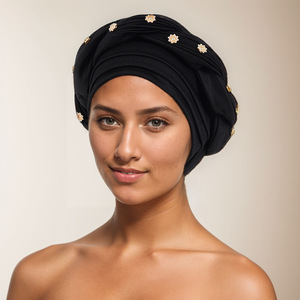 10 colori africano cappello turbante matrimonio Casual poliestere copricapo foulard etnico sciarpe scialli bandane - Product Image 1