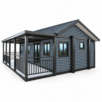 Maison préfabriquée modulaire en conteneur avec véranda pour studio de yoga, centre de bien-être et complexe écologique