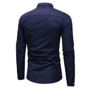 Camisas de Moda Minthson para Hombre, Manga Larga, <span class=keywords><strong>Cuello</strong></span> Camisero, Camisas Hombre Blancas Formales, Ropa Negra de Negocios - Product Image 5