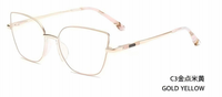 Vente en gros de montures de lunettes optiques en métal, forme œil de chat, légères, élégantes, solides, à monture complète, durables, pour femmes, nouveau modèle