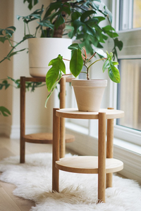 Table d'appoint en bois pour plantes d'intérieur, petite table d'appoint en bois - Product Image 2