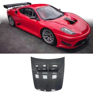 Pour Ferrari F430 2005-2009, version piste, pare-chocs avant en fibre de carbone amélioré, capot, couvercle d'aération, pièces de carrosserie, kit carrosserie - Product Image 1