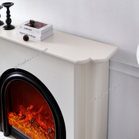 Cheminée autoportante en bois blanc de style vintage minimaliste F-650 avec insert de cheminée électrique à arche
