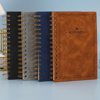 Cuir exécutif-Cahier enroulé-Journal imprimé personnalisé avec anneaux en métal, Journal de cadeau d'entreprise de luxe