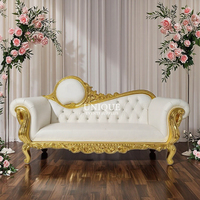 Luxuriöses 2-Sitzer Liebessofa Modernes Gold Königliches Thron-Sofa für Hochzeit Wohnzimmer Hotel Schlafzimmer Villen