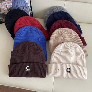 Gorro de lana unisex, gorro de punto, cálido para invierno, resistente al viento, 56-58cm, estilo japonés y coreano, café, caqui, beige, negro, gris - Product Image 1
