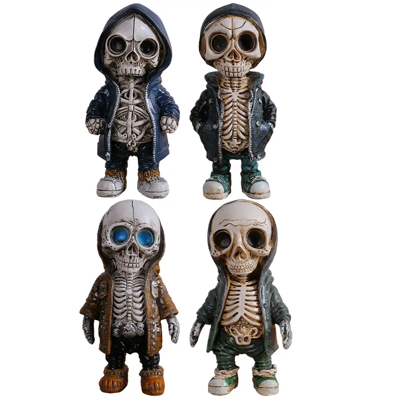 Cool Squelette Figurines Squelette Halloween Ornements Halloween Squelette Gnome Statue