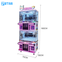 Machine à griffes à monnayeur personnalisée de luxe pour 4 joueurs, pour mini jouets en peluche pour enfants, empilable