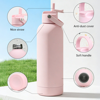 Bouteille d'eau isotherme à double paroi 500 ml en acier inoxydable avec finition mate effet caoutchouc, idéale pour les cadeaux promotionnels - Prix de gros