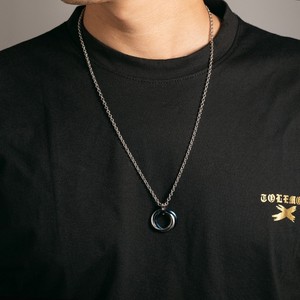 Instagram-worthy, niche design: an interlocking <b>titanium</b> steel necklace for men, a trendy street style, a three-<b>ring</b> sweater cha - Product Image 3