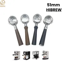 Portafilter Kopi Tanpa Dasar 51mm Bahan Stainless Steel 304 Cocok untuk HIBREW H10B/H11/H8A Kitfort Mr Coffee Sangkee ESS5 Em450m Espresso