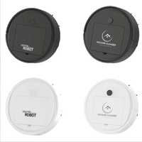 Mini aspirateur robot intelligent compact, balayeuse automatique de sols, forte aspiration, double couleur blanc/noir, démarrage à un bouton, usage domestique