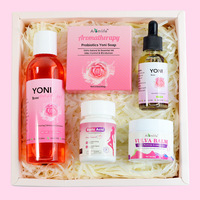 Ensemble de Produits Yoni Merveille pour le Corps Éclaircissant, Nettoyant Probiotique Équilibrant le pH, Savon Lavant Intime, Huile Yoni et Capsules d'Acide Borique