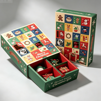 Boîte d'emballage en carton mystère pour calendrier de l'avent, boîte vide pour cadeaux de Noël, design personnalisé directement de l'usine