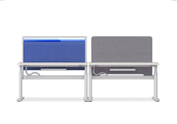 Bureau de travail réglable avec cloisons, utilisable comme bureau debout, adapté aux espaces de travail ouverts