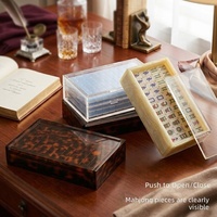 Boîte de rangement multi-couleurs pour Mahjong américain, motif coquille, en acrylique, capacité 166 jetons, design moderne et minimaliste, anti-poussière