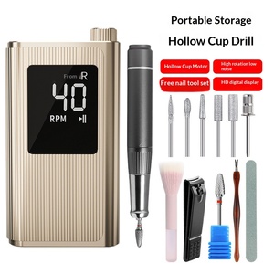 Perceuse à ongles professionnelle sans fil rechargeable en acier inoxydable 40 000 tr/min avec moteur à balais pour manucure et pédicure - Product Image 5