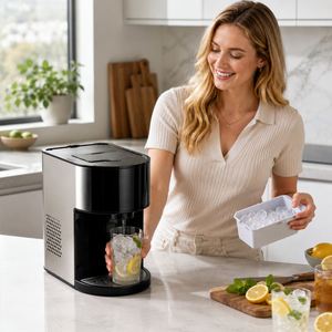 Machine à glaçons électrique de comptoir en plastique de 12 kg/24h avec réservoir d'eau de 1,0 L, 9 glaçons par cycle pour la maison et le bureau - Product Image 4